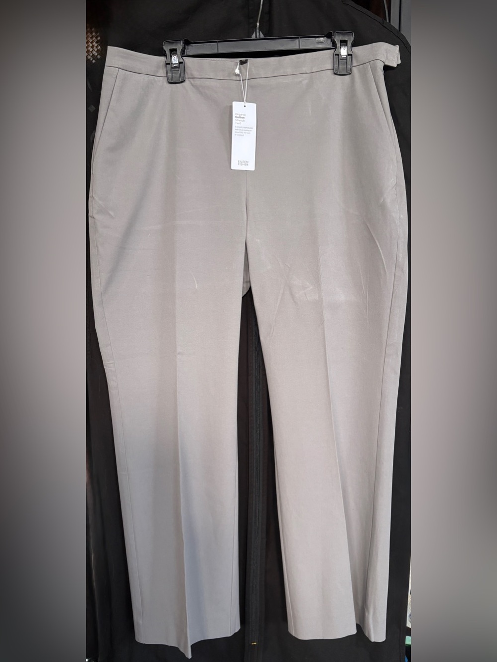 Eileen Fisher Cotton Stretch Twill Cropped Pants in Zinc